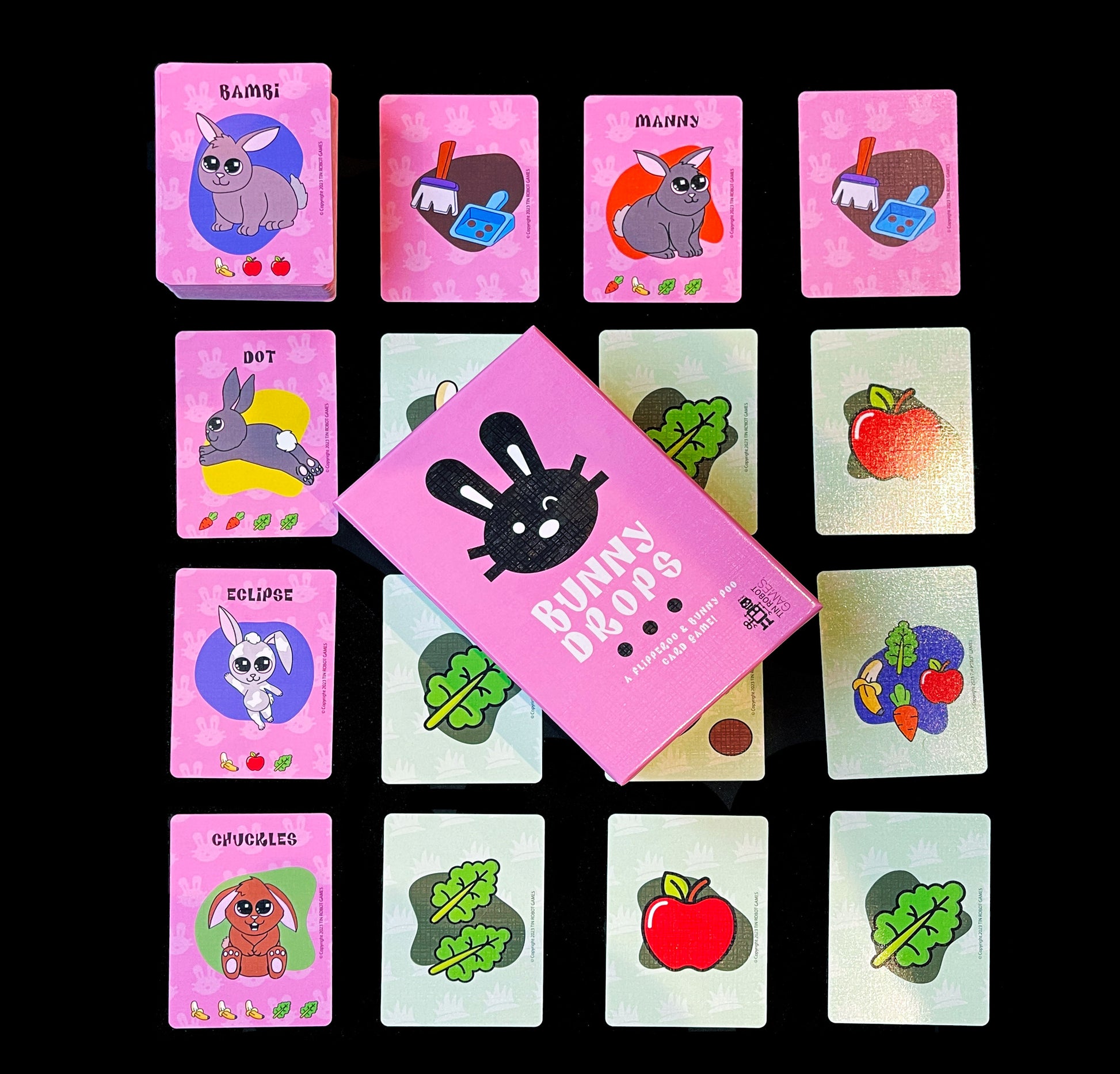 Bunny Drops Card Game | Feed The Bunnies but Clean up After Them! | 2-6 Players - Tin Robot Games