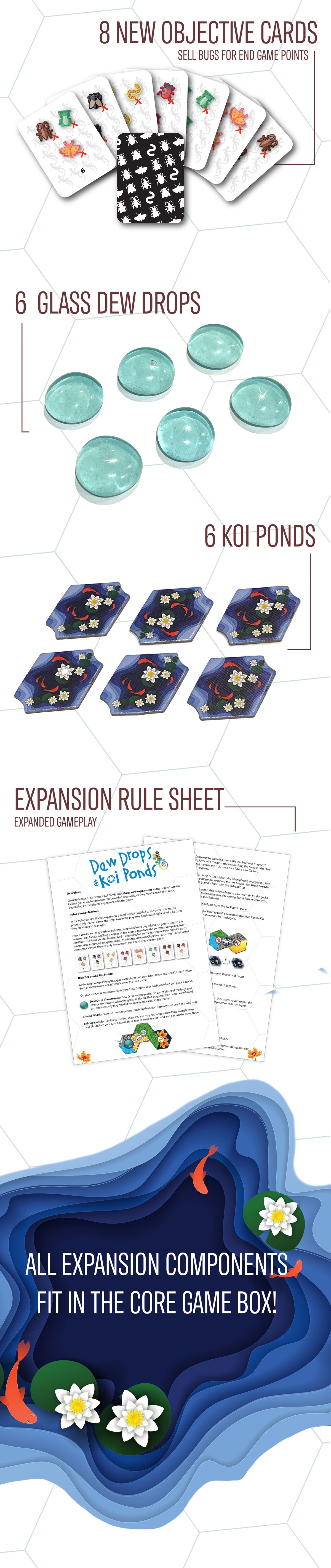 Garden Geckos Dew Drops & Koi Ponds Expansion (requires base game to play)